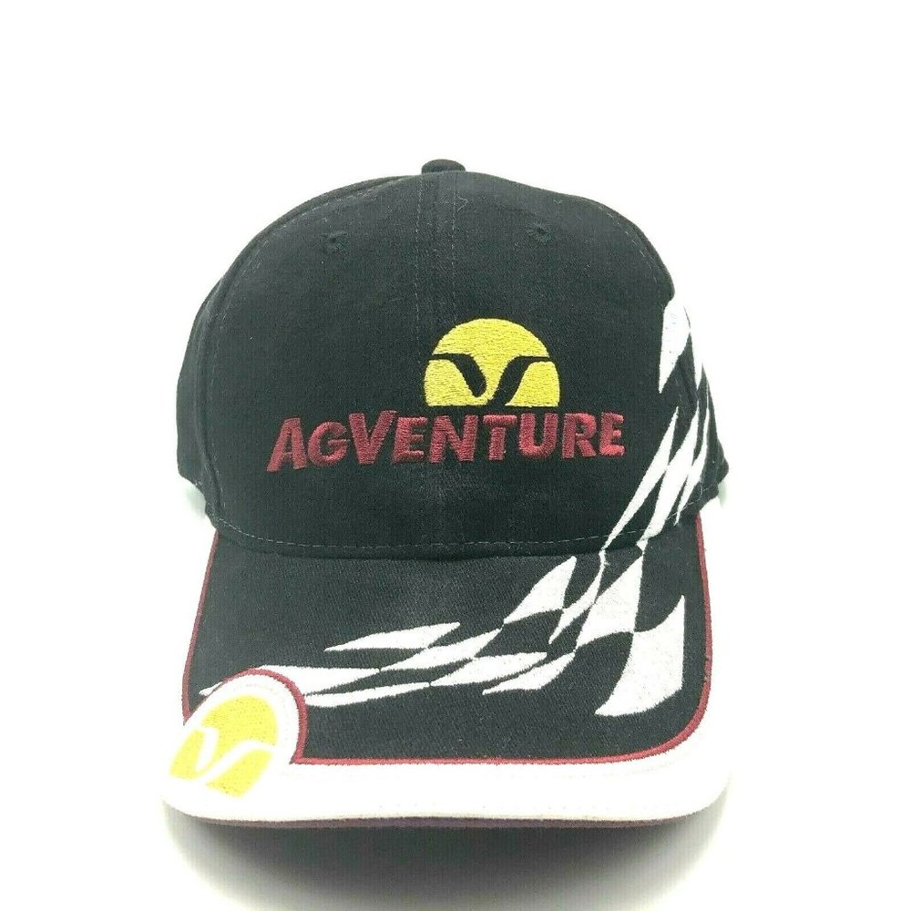 AgVenture Farm Seed Corn Soybeans Company Hat Cap Strapback Black